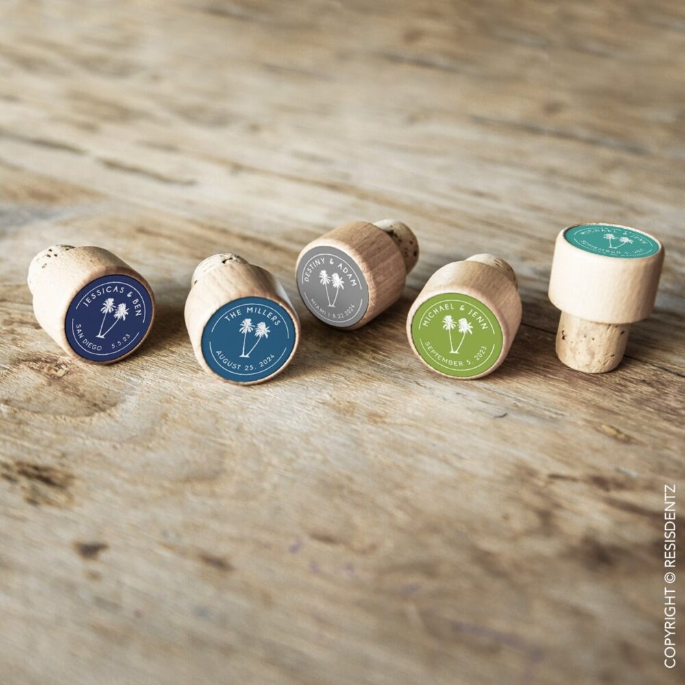 Wedding Favors - Gift For Guest Palm Tree Cork Wine Stopper Custom Favor Boxed Bulk