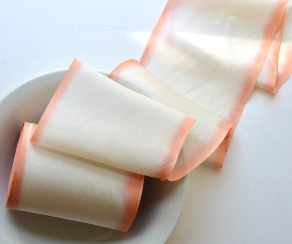 Peaches & Cream 4" Hand Dyed Silk Ribbon