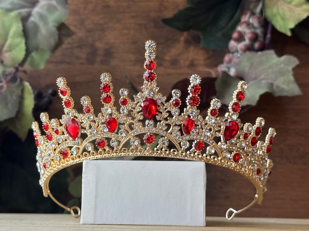 Red Tiara Renaissance Birthday Anniversary Prom Tiaras Princess