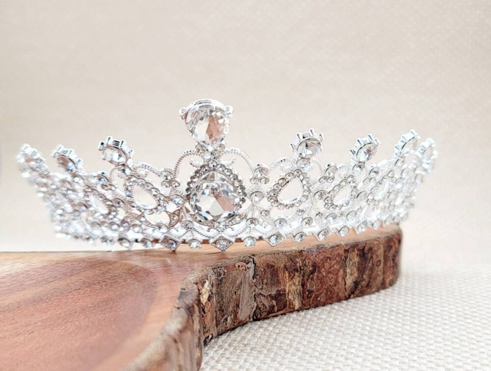 2" - Children's Silver Tiara Crown- Kids Pageant Wedding Crown Flower Girl