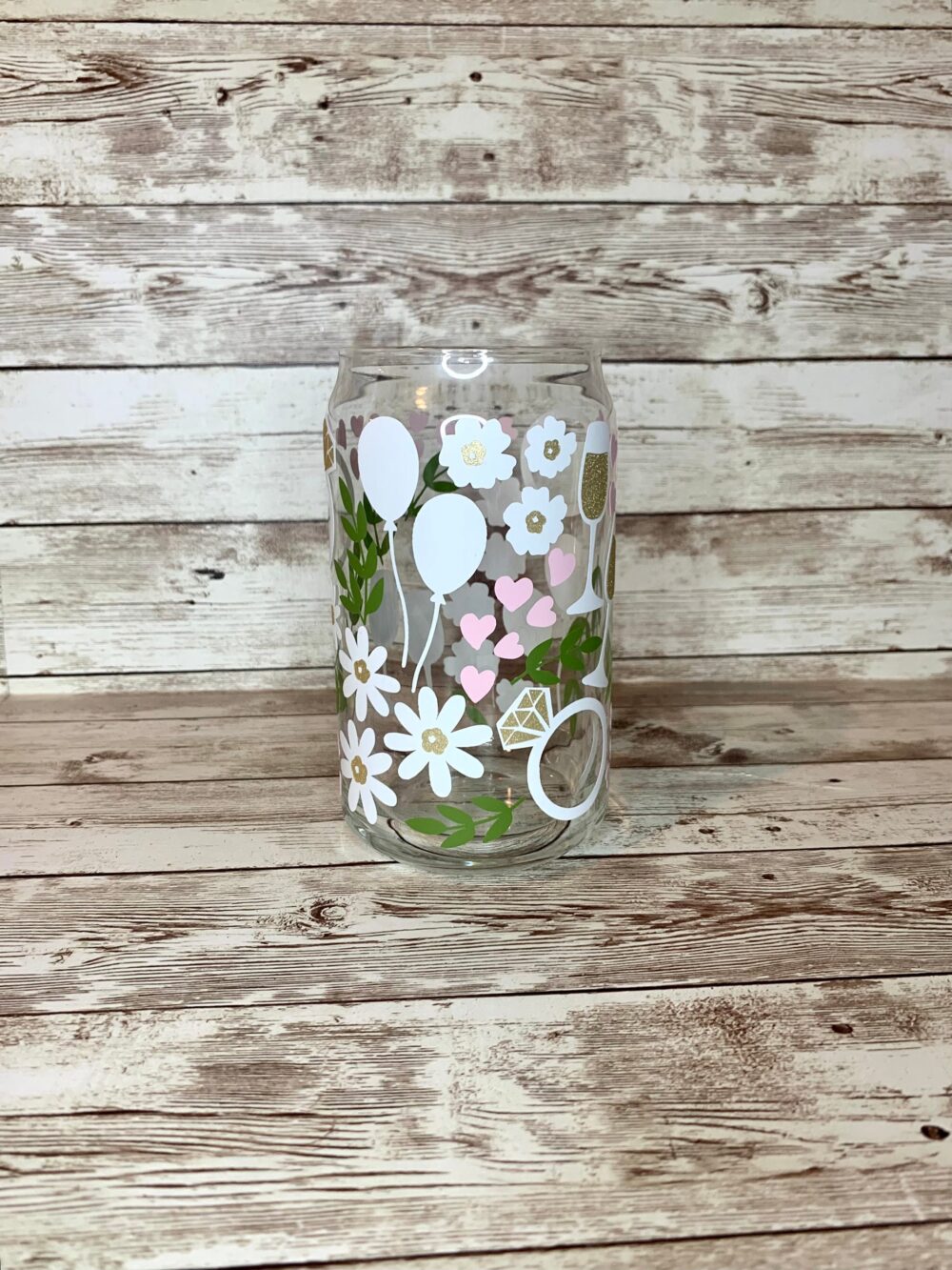 Wedding Engagement Beer Can Glass/Bride To Be Cup Iced Coffee Gift For Her Future Mrs Bridal Shower Idea
