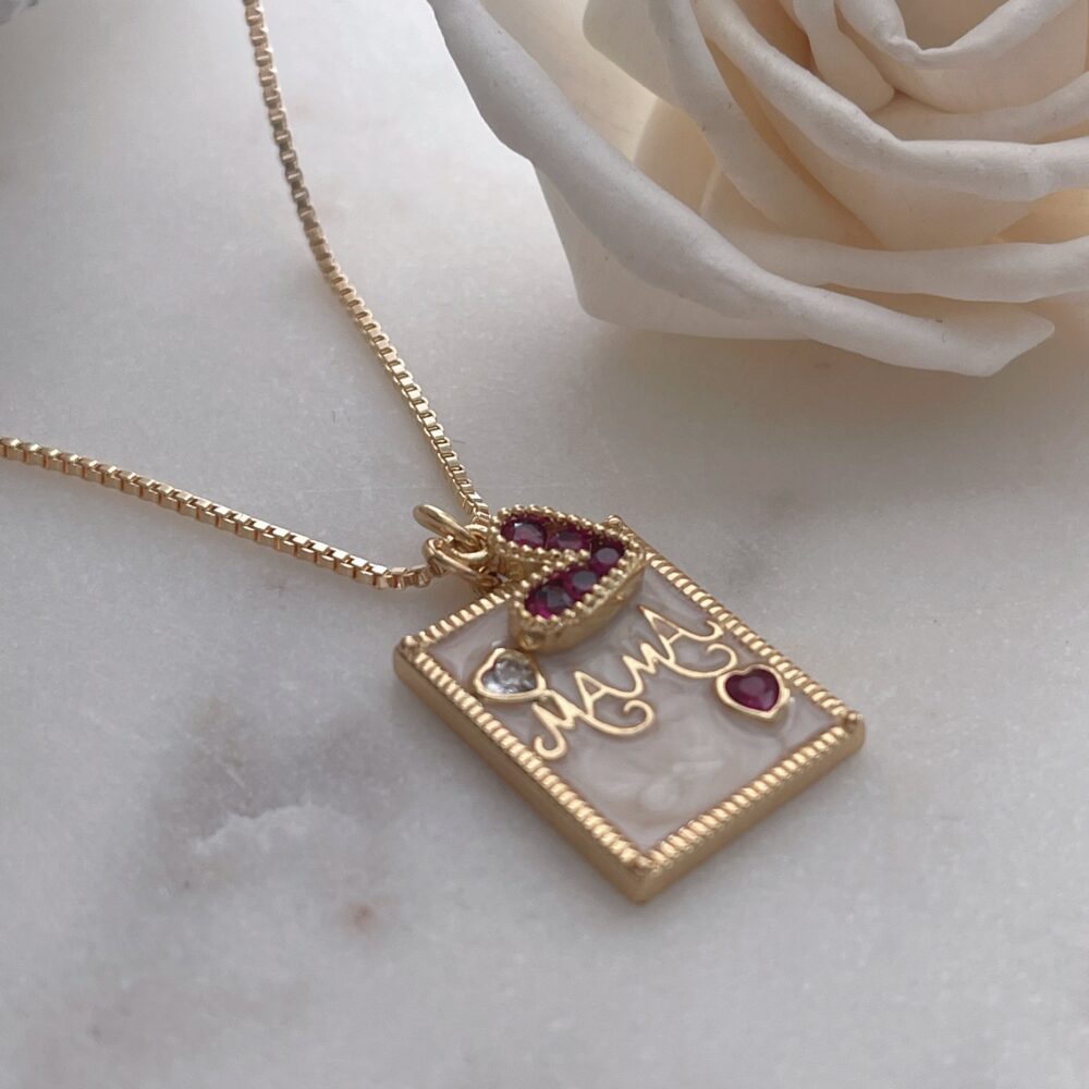 Mama Necklace, Mother Heart Gift For Mother's Day, Gold Filled For Mom