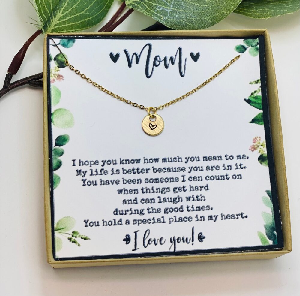 Mothers Day Gift, Gift For Mom, Birthday, Heart Necklace, Mother Daughter Gifts Mom From Daughter, Son To