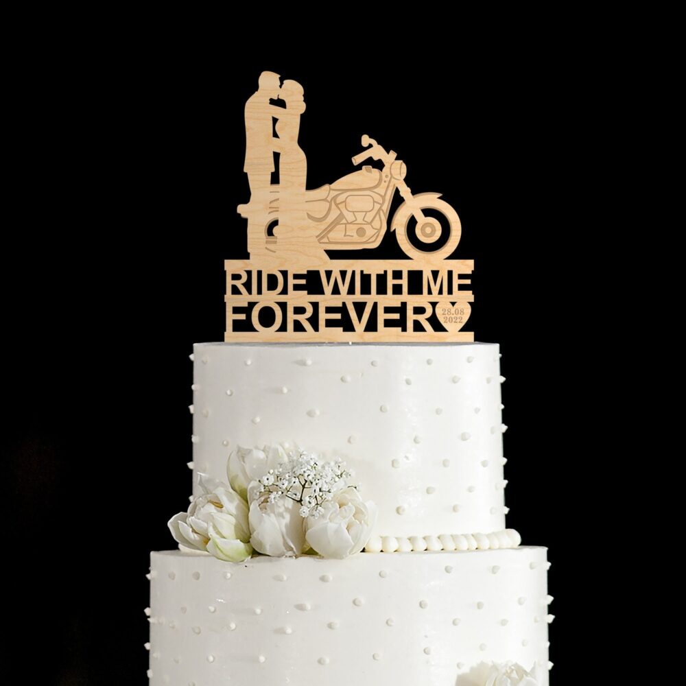 Ride With Me Forever Wedding Cake Topper, Custom Biker Topper, Wedding Topper Motorcycle, Motorbike Topper, 781