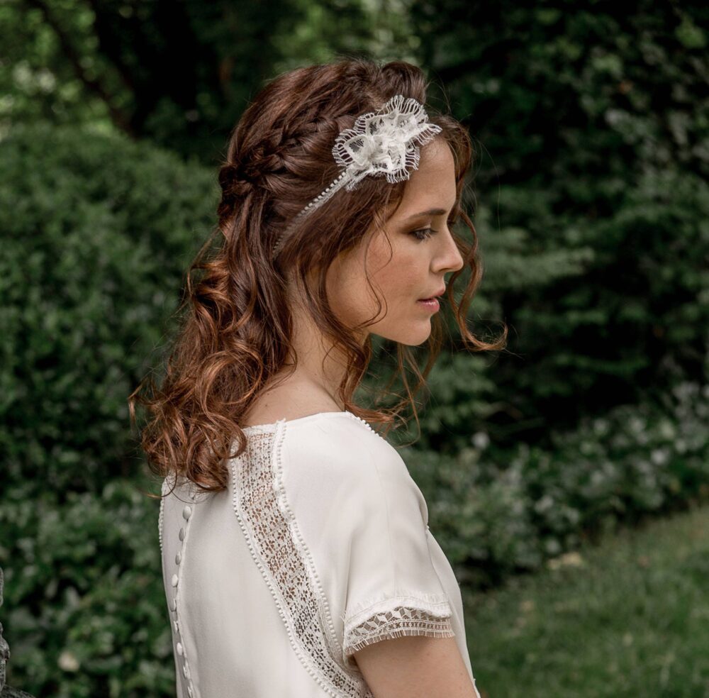 Flower Lace Bridal Twist Headband