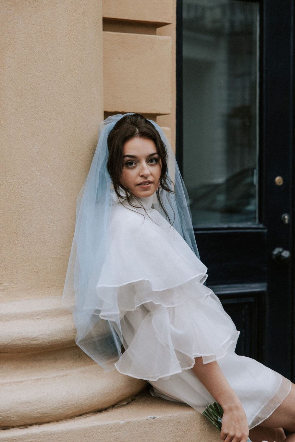 Blue Two Tier Veil