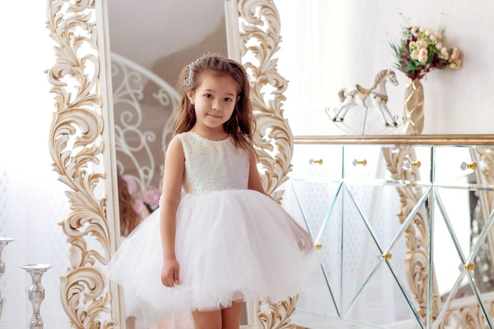 Tutu Flower Girl Dress, White Baby Wedding Dress, Wedding Tulle Dress