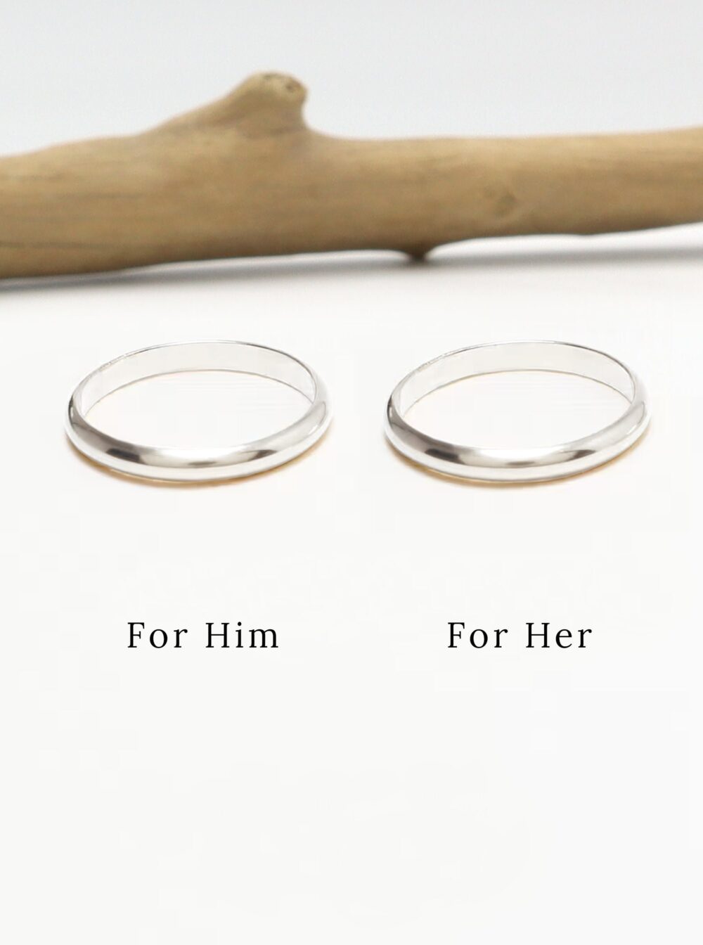 Promise Ring For Couple, Silver Couple Ring, Set, 2.5mm, Matching Dainty Wedding Band Rings, .925 | Eternal Rings