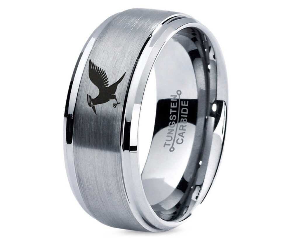 Cockatoo Bird Flying Ring | Silver Wedding Sets For Women Tungsten Rings Woman Laser Engraved Graduation Gifts