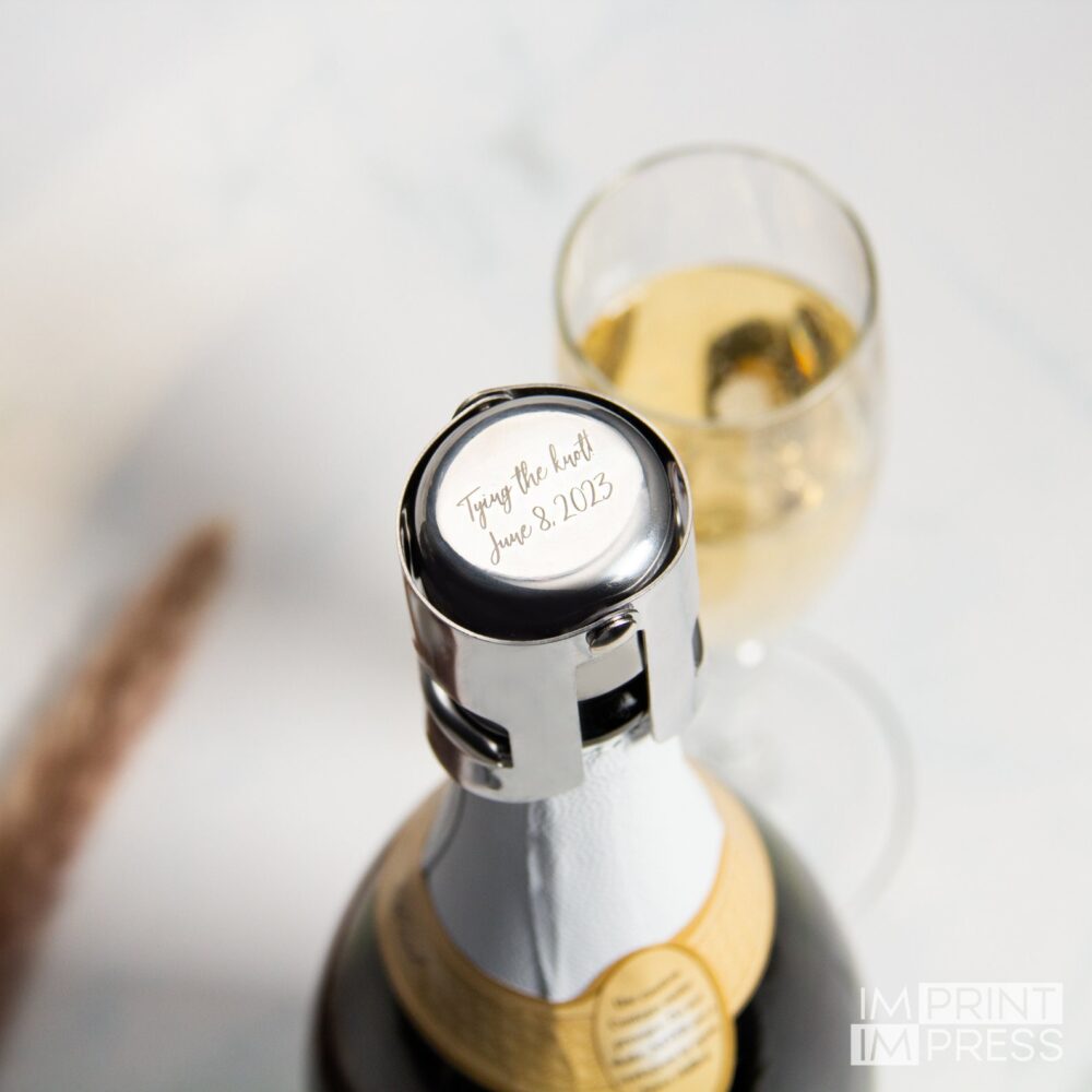 Engraved Champagne Stopper | Wedding Favor Gift Stainless Steel Prosecco Bulk - 18