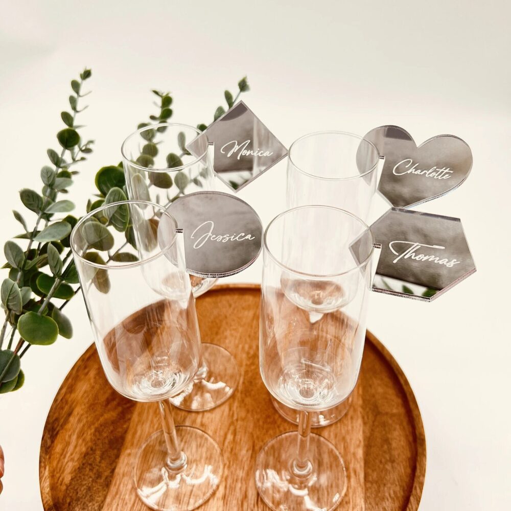 Custom Drink Charm, Personalized Topper, Champagne Name Charms, Wine Tag, Glass Wedding Decor