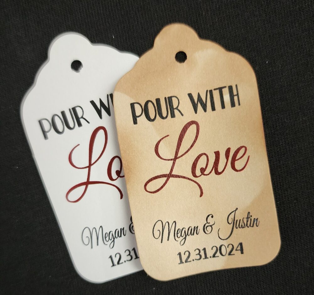Pour With Love | My Medium, Large Or Small Tag Personalized Wedding Favor Tag Wine, Tea, Coffee Bean Favor Tag, Coffee, Tea Party
