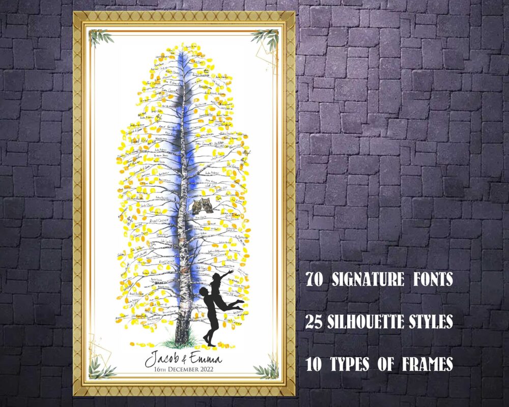 Wedding Guest Book Alternative Tree Birch Anniversary Guest Book Birthday Bachelorette Graduation Creative