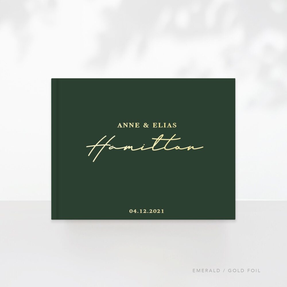 Classy Wedding Guestbook/Gold Foil Custom Hardcover Guest Book /Album Dusty Blue Anniversary A1 | A2