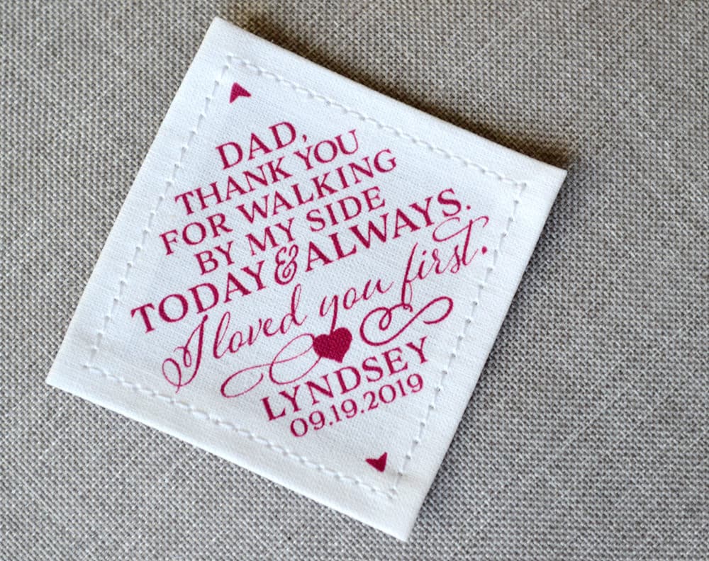 Tie Patch Wedding Gift For Dad From Daughter, Father Of The Bride Gift, I Loved You First, Wedding Day Suit Label, Sew, Tape
