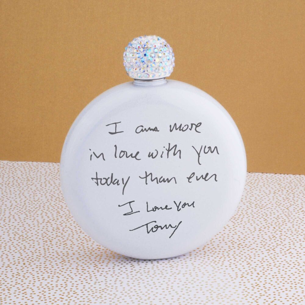 Wedding Gift For Wife, Handwriting Flask Her, Custom Bride, Anniversary Girlfriend