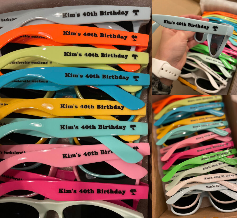 Personalized Printed Custom Sunglasses Destination Wedding Favors For Guests Bulk Bachelorette Hen Party Birthday Graduation Gift