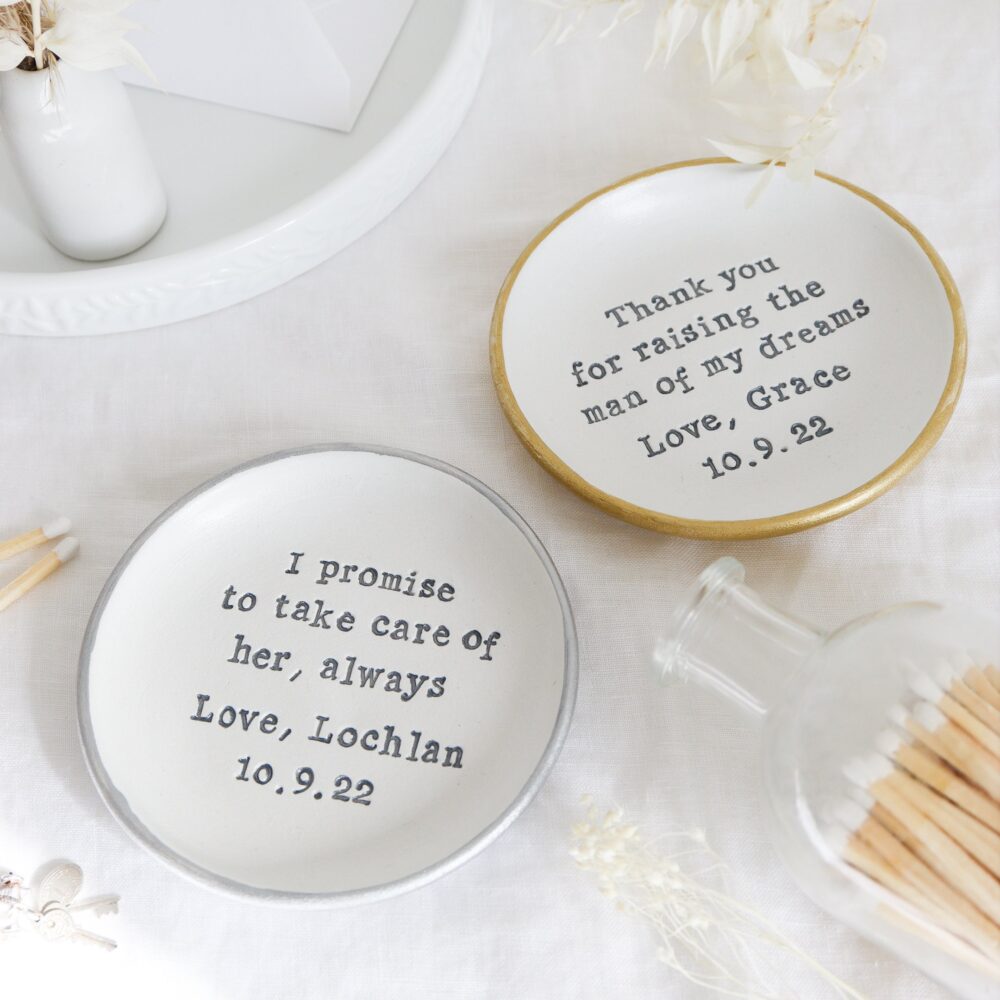 Mother Of The Groom Gift, Mother Bride Personalised Ring Dish, Wedding Checklist, Day Trinket
