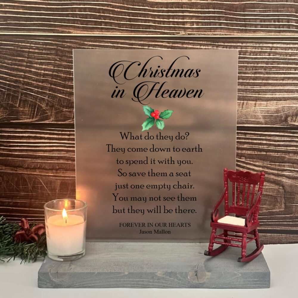Christmas in Heaven, Memorial Sign, Sympathy Gift, Lighted Remembrance Candle