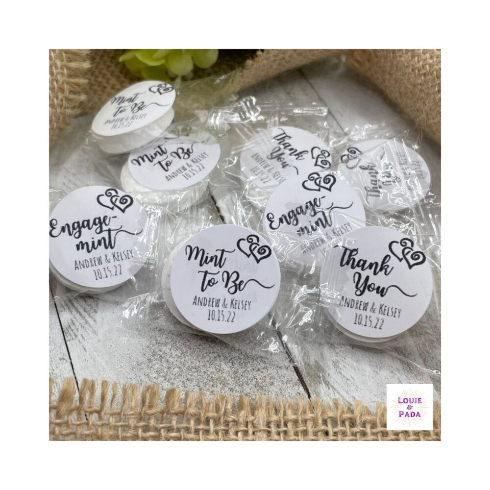 Heart "Mint To Be' Wedding Favor Stickers/ Mint Custom Candy Labels/ Personalized Sticker