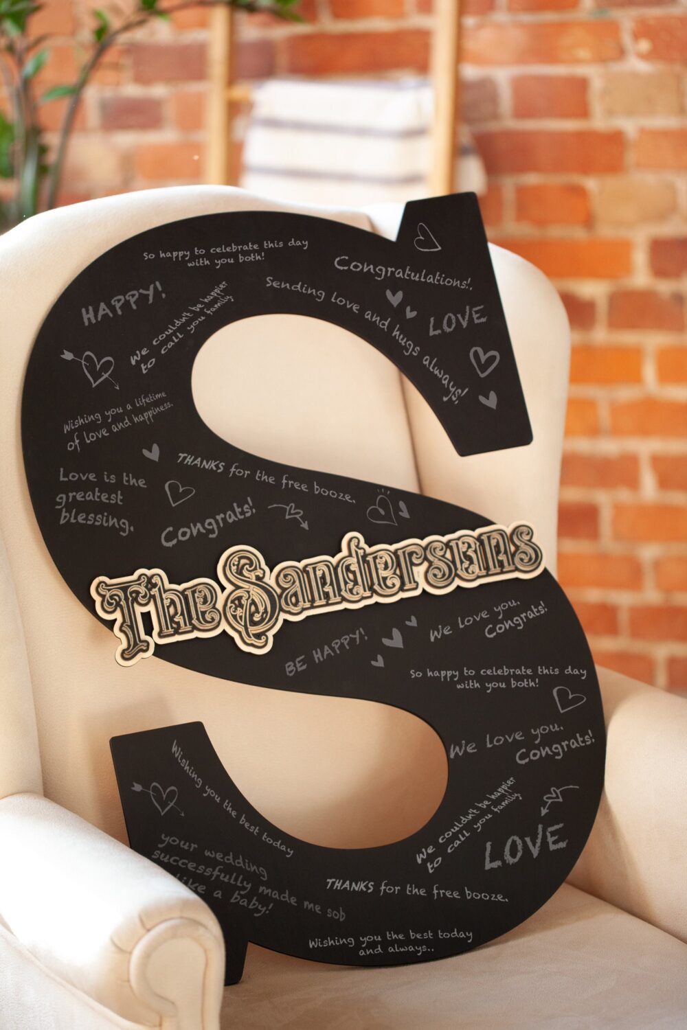 Wedding Letter Sign Guest Book Alternative, Personalized 3D Family Name Sign, Large Wooden Black Decorations
