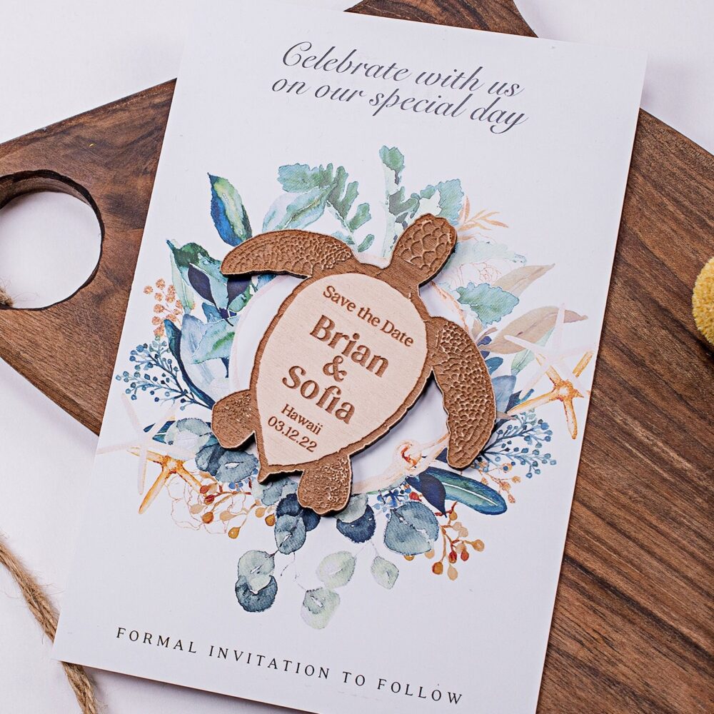 Turtle Save The Date Magnet, Nautical Wedding Favor, Favor Magnet, Date, Turtle Save Date, Beach Date