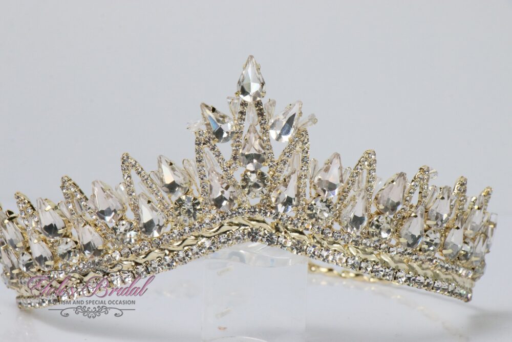 Fast Shipping Beautiful Gold Girl Tiara, Princess Communion Little Crystal Tiara