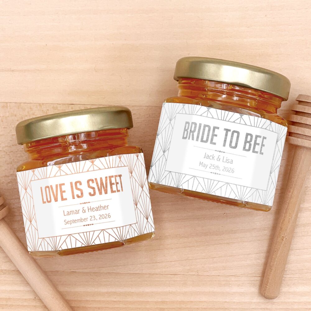 Honey Wedding Favors, Bee Themed Bridal Shower, Shower Mini Jar Diamond Favors