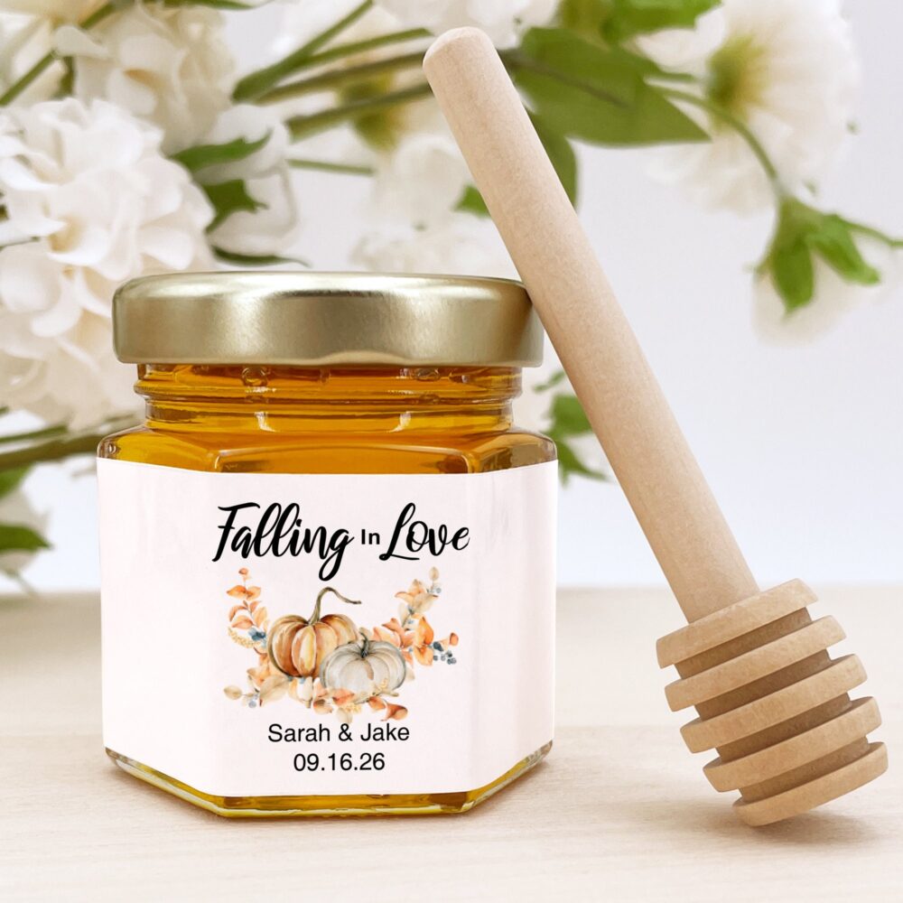 Honey Wedding Favors, Bee Themed Bridal Shower, Shower Mini Jar Falling in Love Favors