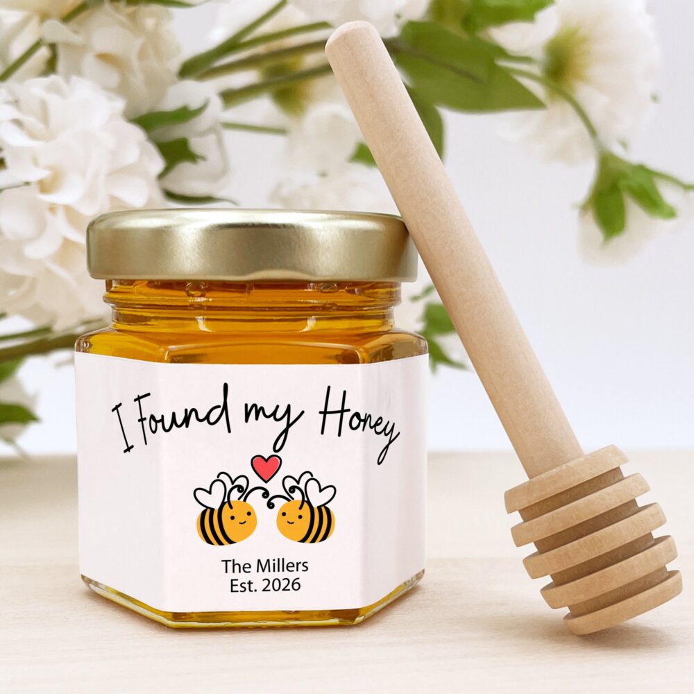 Honey Wedding Favors, Bee Themed Bridal Shower, Shower Mini Jar Kissing Bees Favors