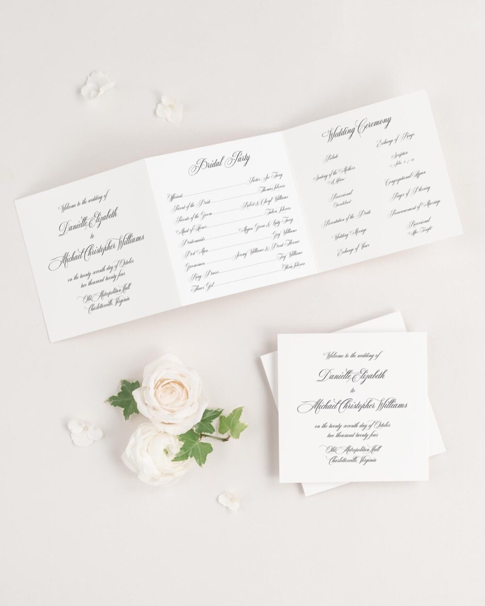 Danielle Wedding Programs - Deposit Ceremony Program Event Booklet Square Flat