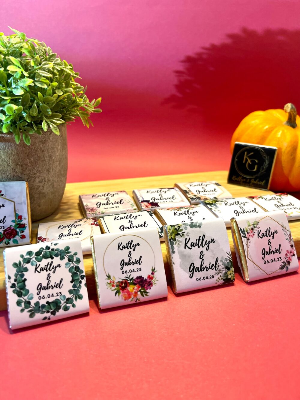 Personalized Wedding Chocolate Favors For Guests, Chocolate, Gold Favors, Silver Favors
