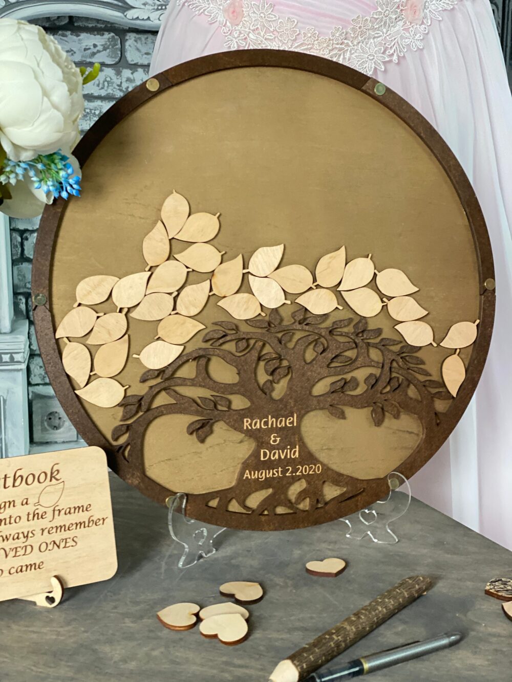 Wedding Guest Book Alternative Tree, Tree Wedding Sign, Guest Tree Drop Box, Sign