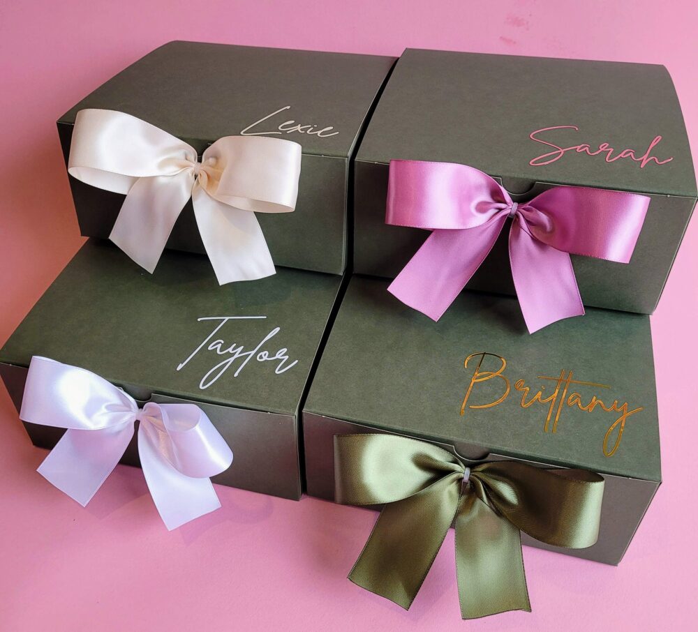 Sage Green Personalized Gift Box For Bridesmaids, Wedding Favors, Bridesmaid Proposal Box, Holiday Empty