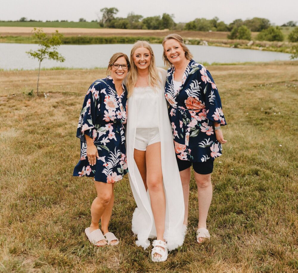 Bridesmaid Robes Gifts For Her Bridal Party Floral Wedding Robe Personalized Mom | Floral Ruffle Robe