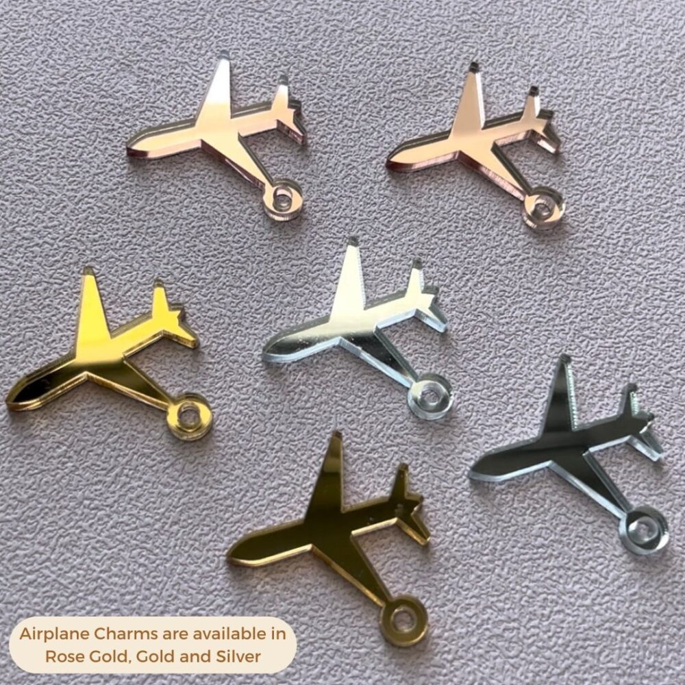 Airplane Charms For Destination Wedding Invitations, Made Of Acrylic