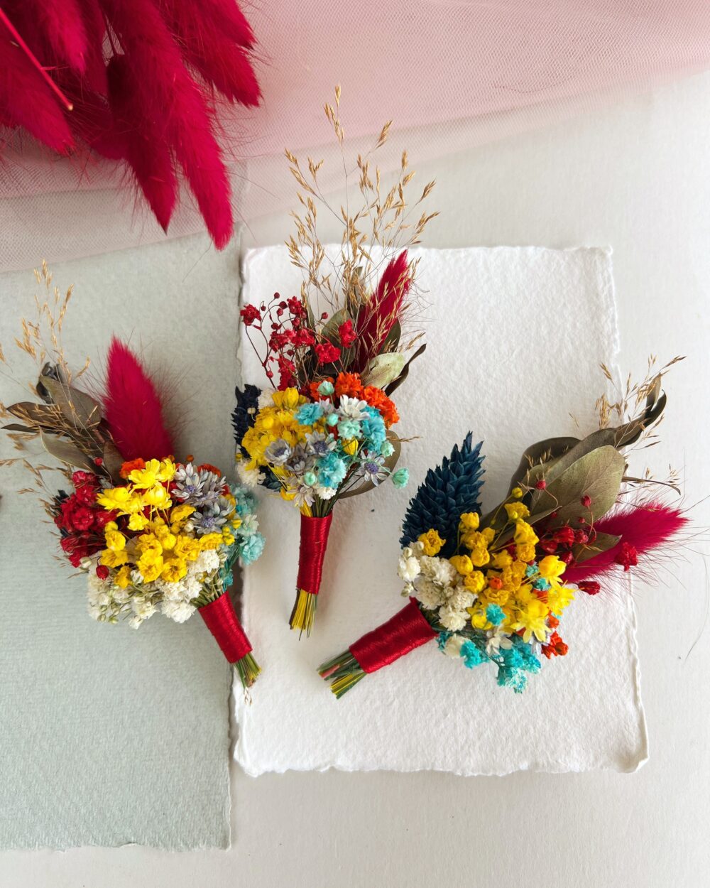 Autumn Wedding Boutonniere Rustic Dried Flower Bouquet Flower Dry Orange Arrangement Boho Boutonnières For Man Terracotta