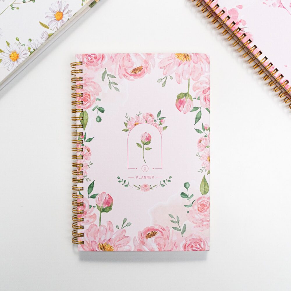Hardcover Spiral Undated Planner | 12 Months & 72 Weeks A5 Medium Size 100Gsm Paper Occasional Motto Floral Weekly Monthly