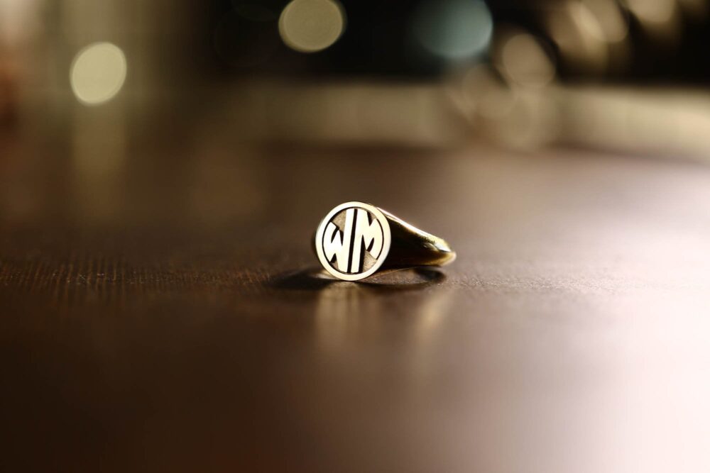 Gold Monogram Initials Signet Ring, Couple Initial Rings, Custom 2 Letter Initial Rings, Ring