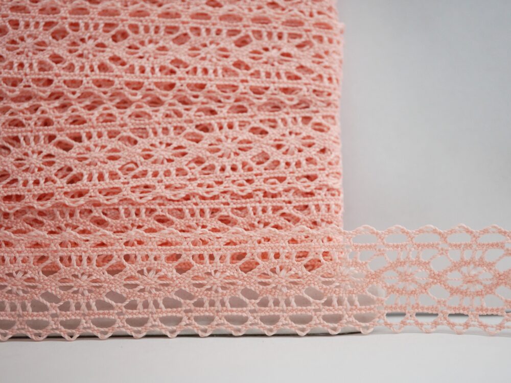 5 Yards 3/4" Peach Pink Delicate Lace Trim, Crochet Lace Trim, Wide Lace, Dress Lace, Ribbon Decorative Wedding