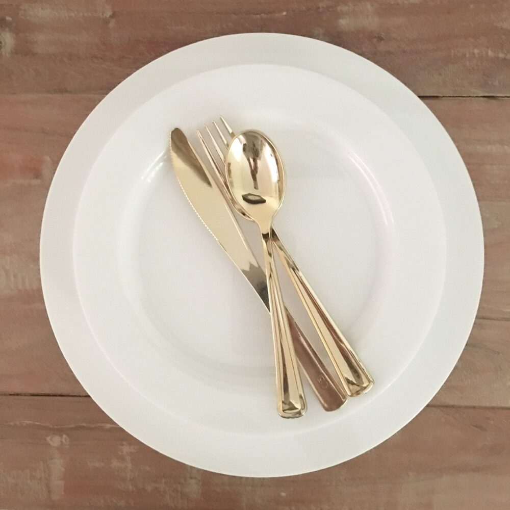 Mod Waldorf Collection. White Disposable Wedding Plates. Fine Occassion China. Party Sets Of 10