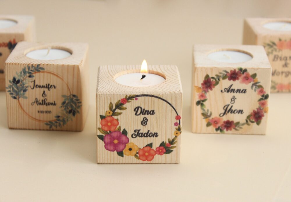 Wedding Tealight Candle Holder, Rustic Holder, Baby Shower Favors, Personalized Gift, Bridal Favors, Wedding Party Favors Gift