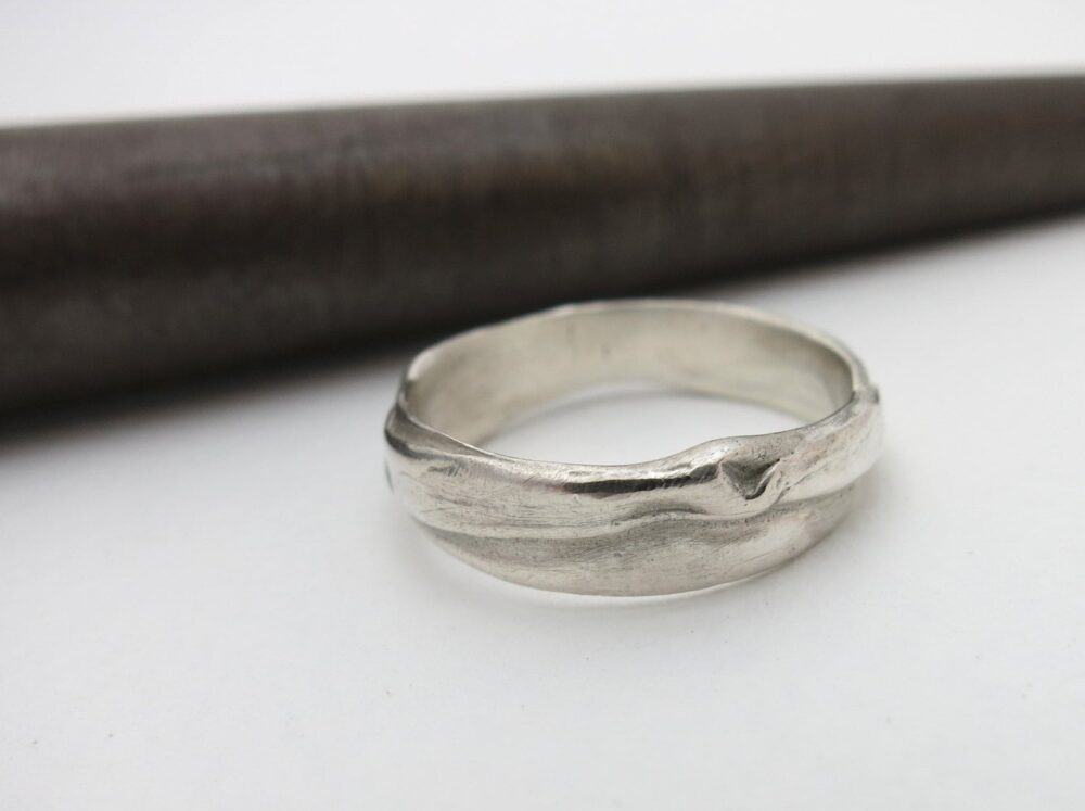 Silver Wedding Ring, Band, Men's Ring Men, Textured Boho Wedding Band Women