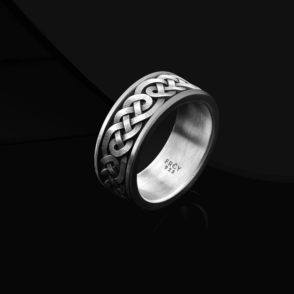 Wedding 925 Sterling Silver Knot Band Rings For Boyfriend, Mens Unique Promise Ring Gifts, Celtic Gift For Him