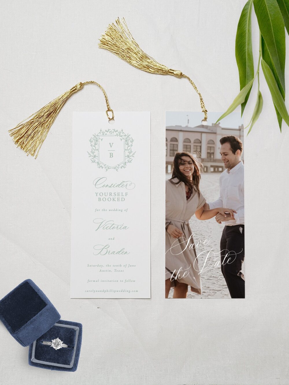 Elegant Save The Date Bookmark, Photo Card, Vintage Book Theme Wedding Invite, Library Date, Pheobe, Rc0302