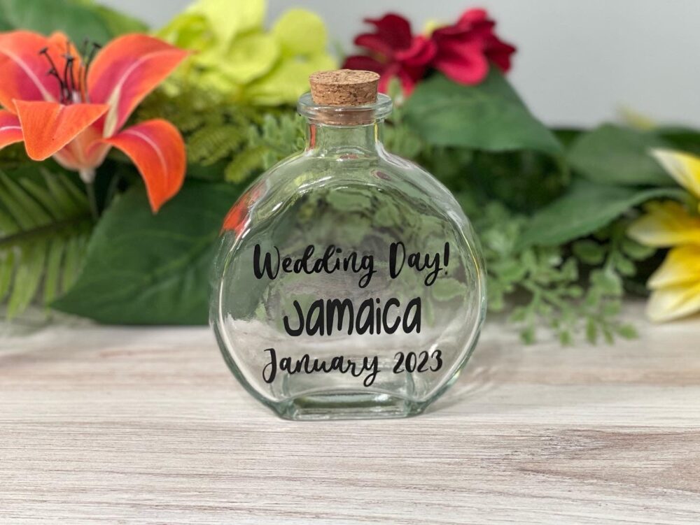 Wedding Sand Jar, Holder, Keepsake Anniversary Keepsake, Bridal, Gift, Beach Vacation, Honeymoon, 175Ml Glass Round Bottle, Cork
