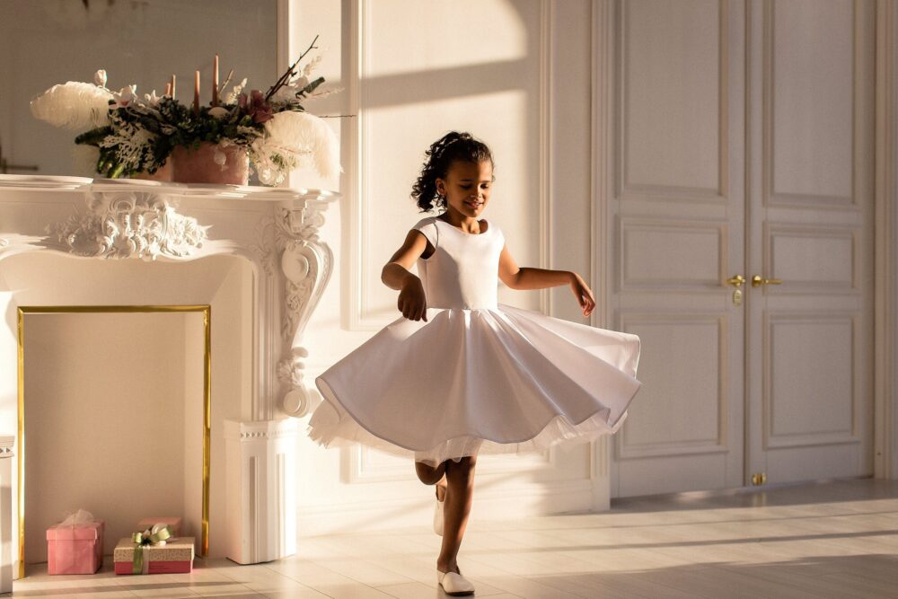 Wedding Dress For Flower Girl, Girl Dress, Satin White First Communion Rustic Gir