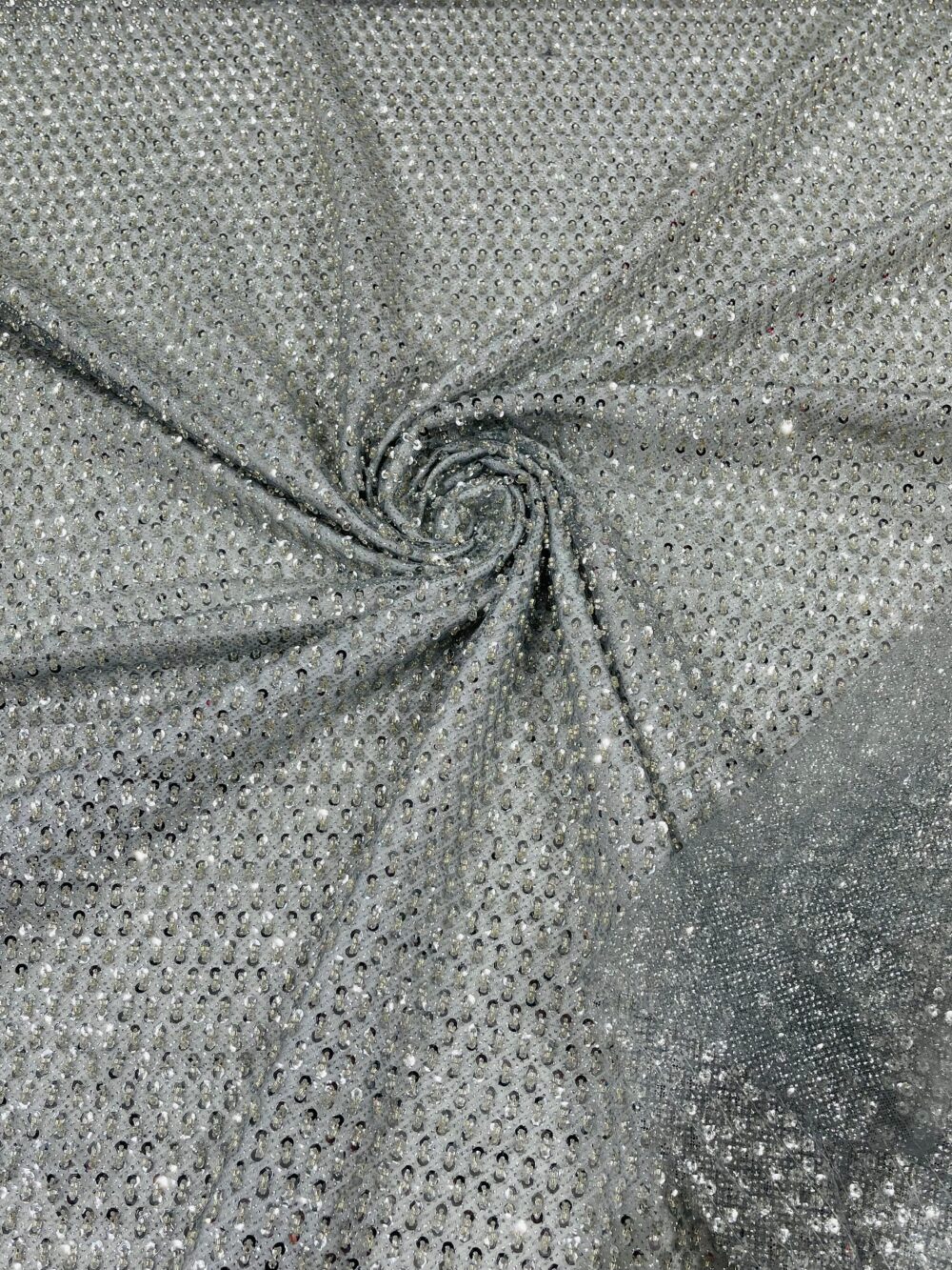 Glitter Tulle Silver Beaded Lace Fabric, By The Yard, For Wedding Dress, Glitter Tulle Embroidery Sequins Fabric