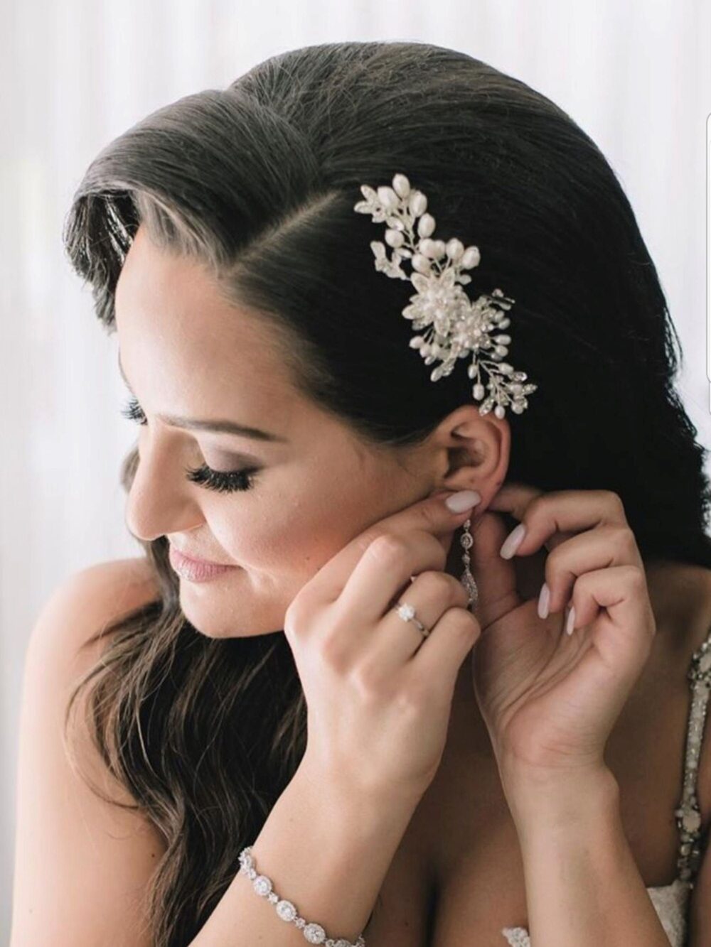 Freshwater Pearl Wedding Hair Comb, Crystal Bridal Comb For Bride