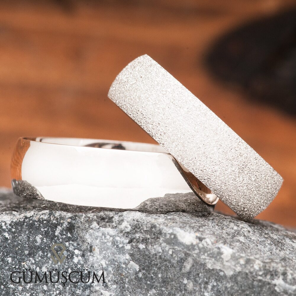 6mm Wedding Band, His & Hers Silver Rings, Comfort Fit Plain Rings Set, Classic Ring Set For Couples Pair Of